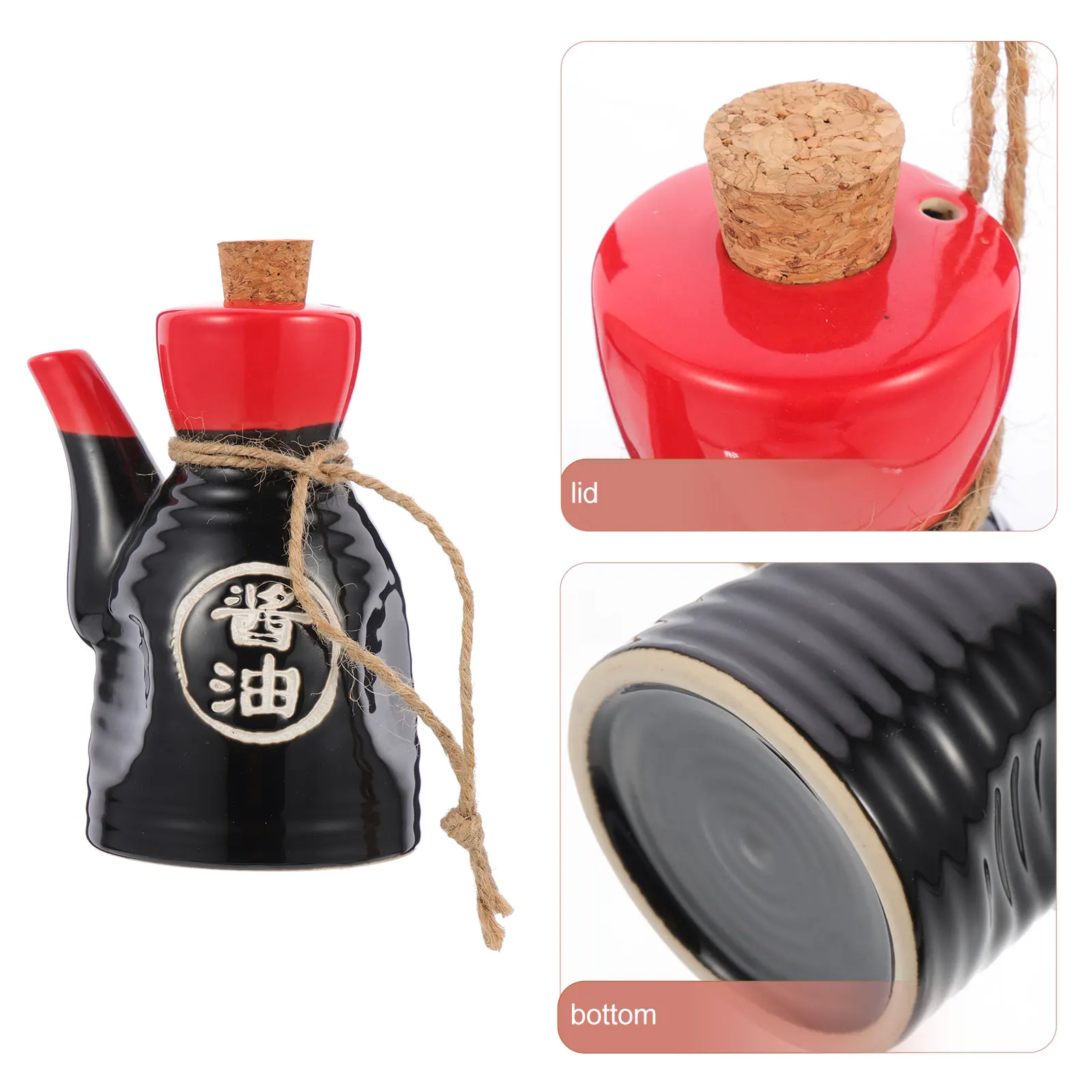 

Ceramic Soy Sauce Dispensers Vinegar Bottle Japanese Style Condiment Holder Jar Container Kitchen Spice Oil Practical