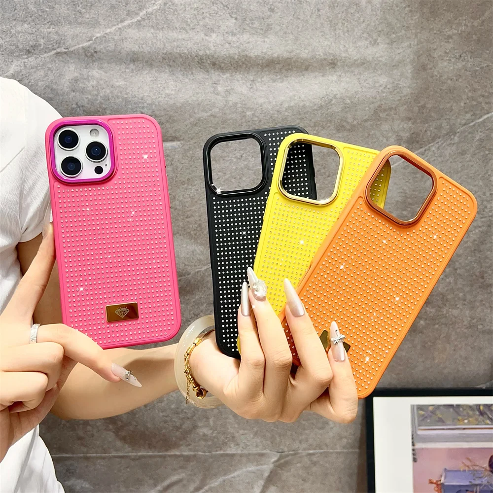 

Luxury Shiny Diamond Phone Case For iPhone 17 Air 16 Plus 15 14 Pro Max 13 12 11 Fashion Star Diamond Rubber Protective Cover
