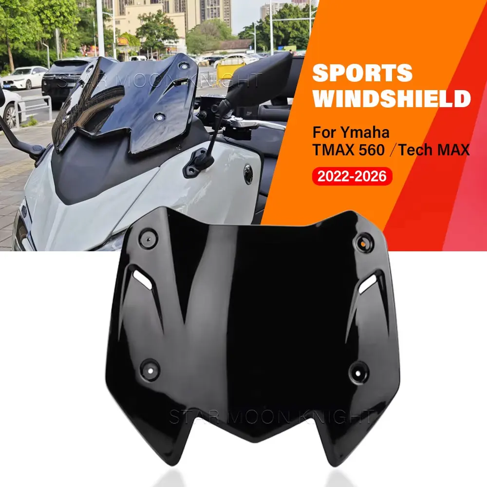 Motorcycle Windshield Windscreen Wind Shield Deflectore Screen For YAMAHA TMAX560 TMAX 560 Tech MAX ABS (2022-2026) Accessories