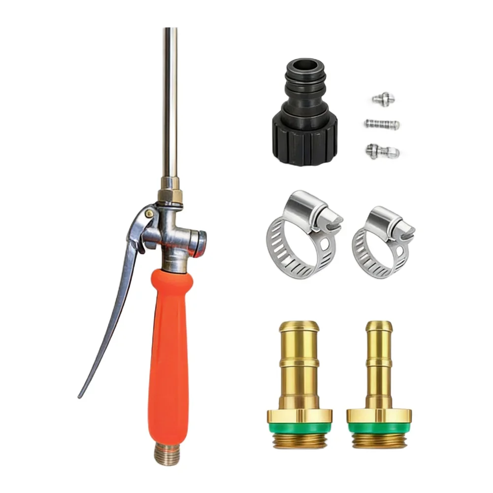 Metal Replacement Sprayer Wand With Brass Barb Fittings For 1/4 And 3/8 Hose Sizes And Adjustable Nozzle Spray Control