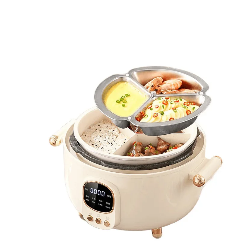 Electric pressure cooker household ceramic glaze three-grid liner non-stick pot mandarin duck liner multi-functional hot pot