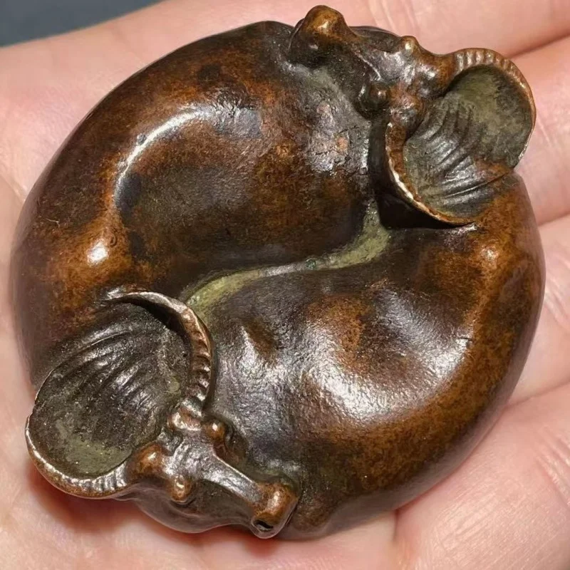 

Solid Twisted Fortune Double Bull Paperweight Blessing Ornament
