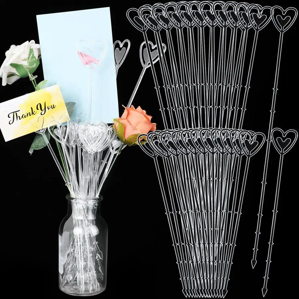 100Pcs Flower Stick  Attractive Floral Pick DIY Flower Arrangement Decoration  Reusable Flower Pick Cake Topper 카드 소지자 포크