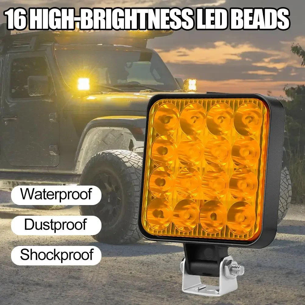 

1PCS 12V Waterproof Led Work Light Bar Square Spotlight Work Light Headlight For SUV Truck Off Road Night Driving Light