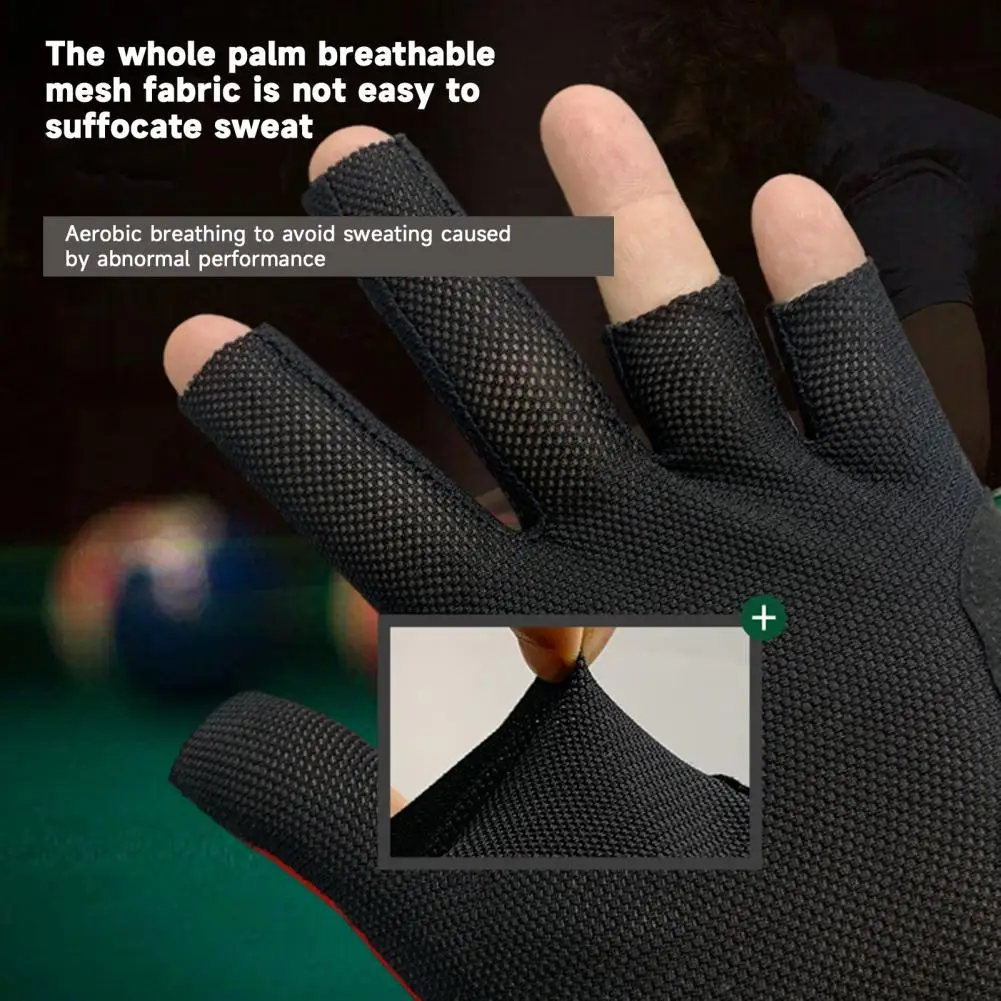 Heavy Duty Billiards Glove Snooker Cue Sport Glove Anti-slip Billiards Glove for Men Women Breathable Snooker Cue Sport