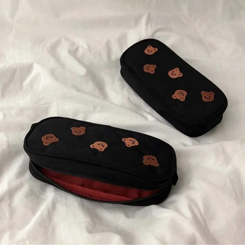 1 قطعة Kawaii الدب التطريز قماش حقيبة أقلام رصاص القلم حافظة أطفال هدية مستحضرات التجميل القرطاسية لوازم الطلاب #3