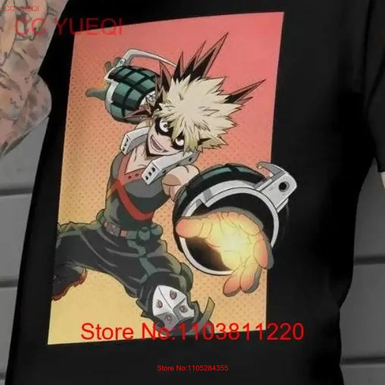 Angry Katsuki Bakugo Cotton Crew T Shirt vintage Washed streetwear designer clothes Slightly Comfortable Stretched