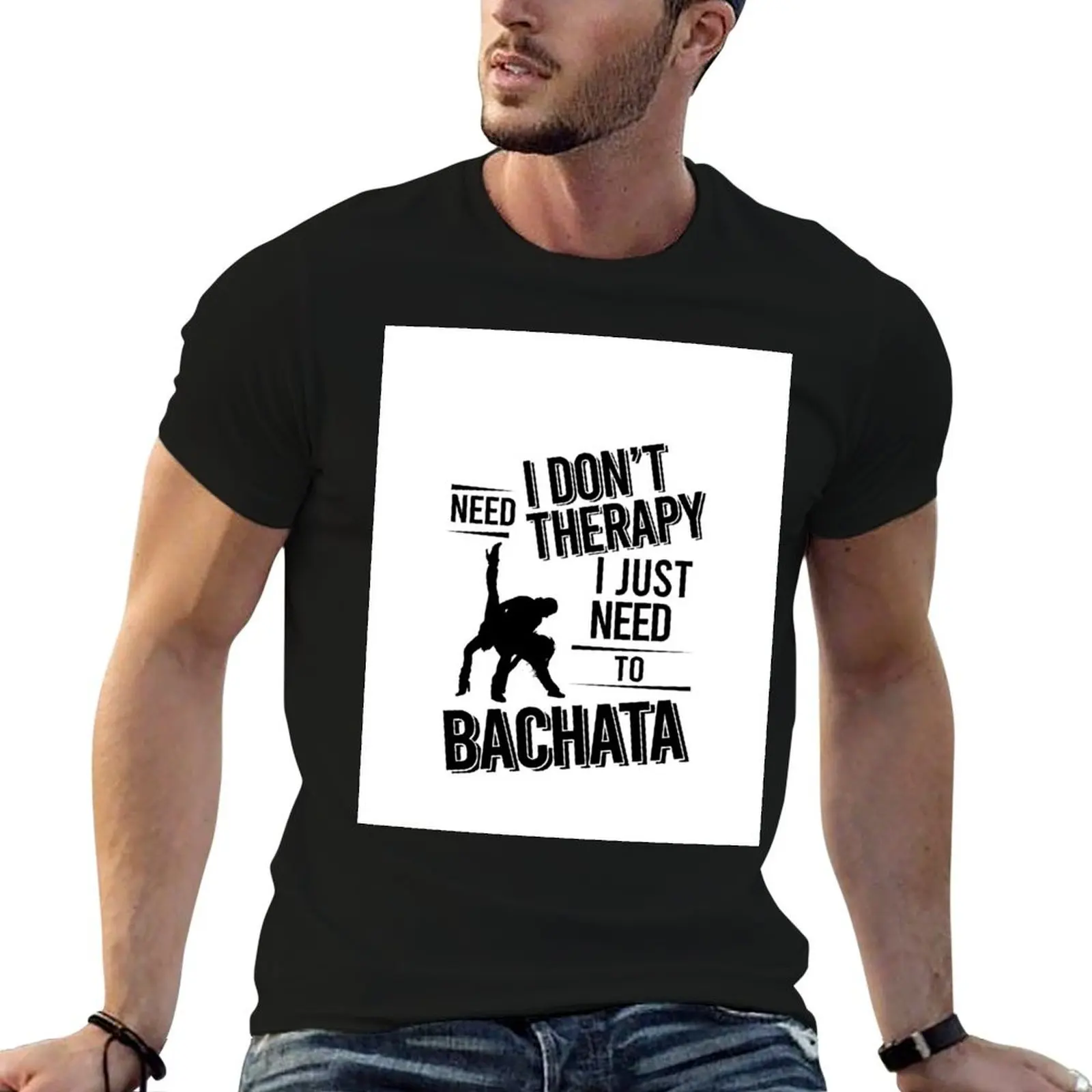 Eu não preciso de terapia, só preciso dançar bachata, camiseta masculina, camiseta de verão, camiseta masculina de designer