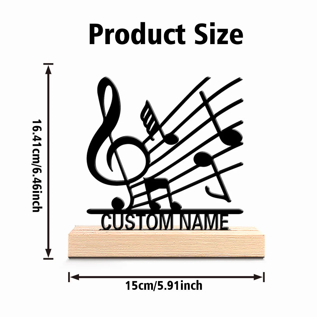 1pc Romantic Personalized Custom Music Metal Statues Music Lover’s Gift with Wooden Base, Perfect for Singers, Podcasters, Studi
