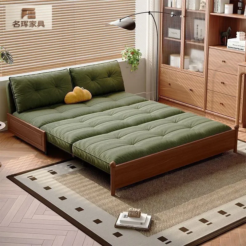 Foldable Retractable Sofa Bed Thickened Study Small Apartment Lying Dual Purpose Folding Bed Wrought Iron Pull Out Bed