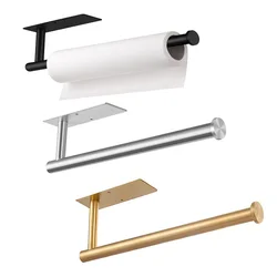 Stainless Steel Kitchen Paper Towel Rack Under Cabinet Wall-Mounted Punch-Free Bathroom Towel Rack Multi-Functional Storage Rack