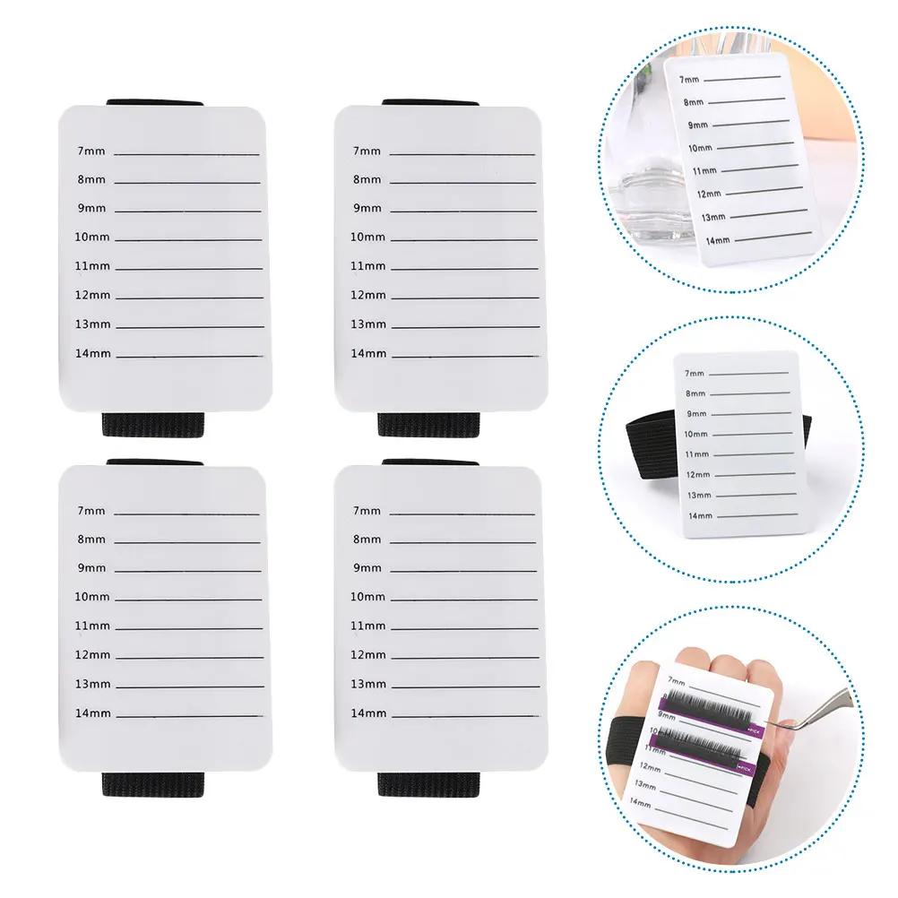 

4 Pcs Eyelash Tray Acrylic Board Hand Plate Extension Pallet Holder Pad Durable Lightweight for Salon Home Grafting