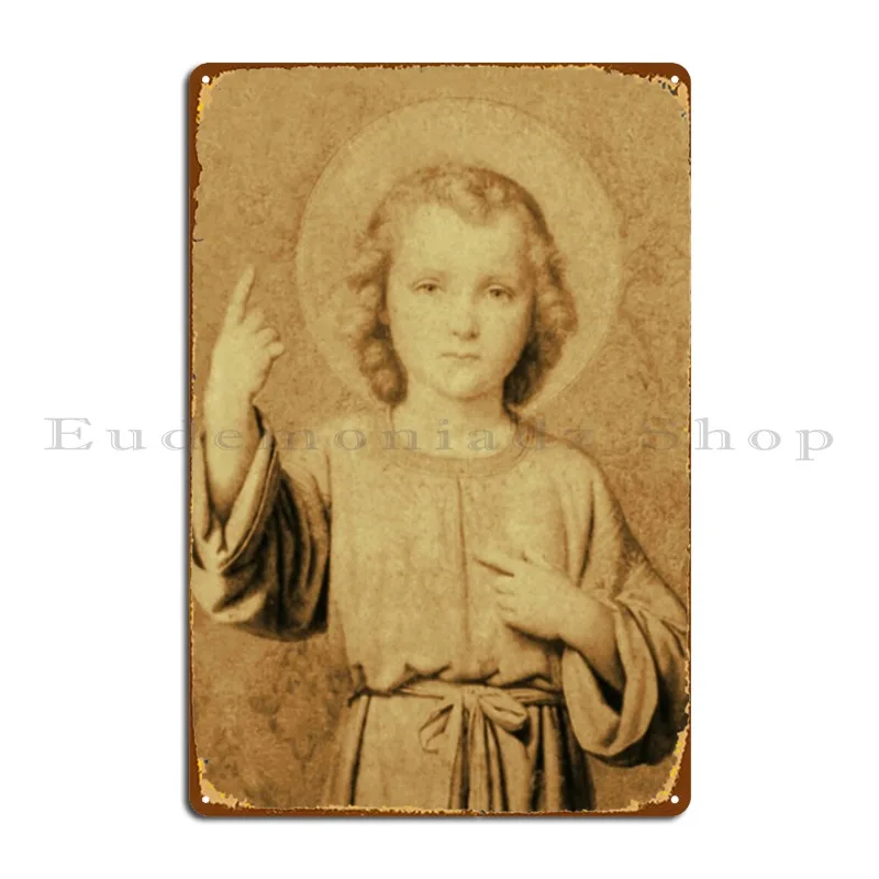 Child Jesus According To The Visions Of St Therese Of Lisieux Metal Sign Customized Designing Wall Decor Tin Sign Poster