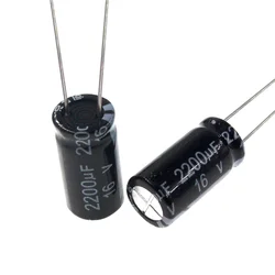 10pcs 2200uF 16V 2200MFD 16Volt 10*20mm Aluminum Electrolytic Capacitor Radial 2200mf16v 2200uf16v 16v2200mf 16v2200uf