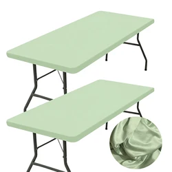 Stretch Tablecloth Cover Washable Polyester Elastic Tablecloth Table Protector for Picnic Outdoor Party Wedding Home Table Cover
