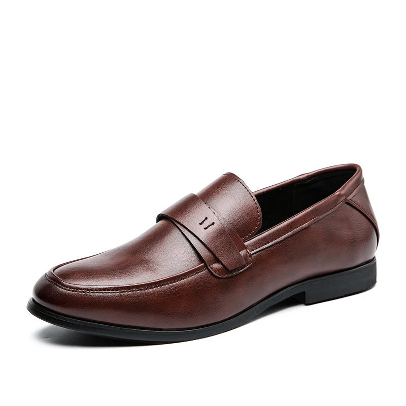 Trend Casual Leather Shoes For Men Classic Loafers Social Formal Leather Shoes Men's Dress Casual Business Leather Loafers Man