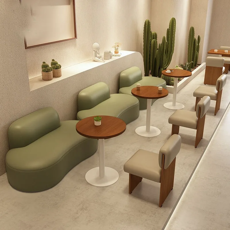 Light Luxury Cheap Coffee Shop Used Booths Seat High Back Sofa Sets Cafe Bench Seating Fast Food Restaurant Furniture for Sale view 2
