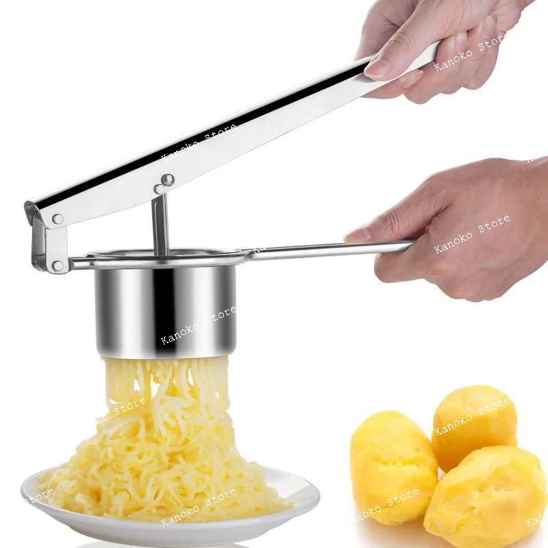 Prensa de puré de patatas, prensa manual de acero inoxidable, triturador de calabaza, exprimidor de frutas, complemento alimenticio para bebés