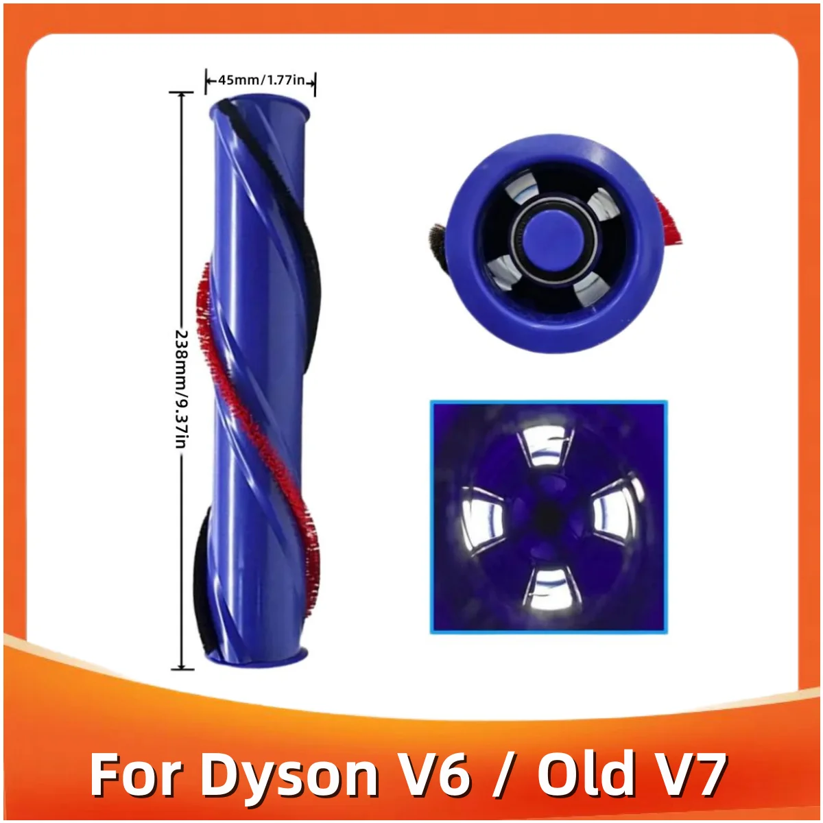 Direct Drive Carbon Fiber Floor Brush Roll Bar Replacement For Dyson V6 Old V7 Cordless Cleaner Head Brush 966821-01 Part