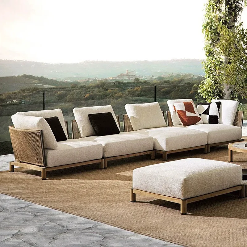 أريكة خارجية، فناء المطر والحماية من أشعة الشمس في الهواء الطلق، غرفة الشمس في الهواء الطلق، أثاث حديقة الفندق لفيلا الروطان #3