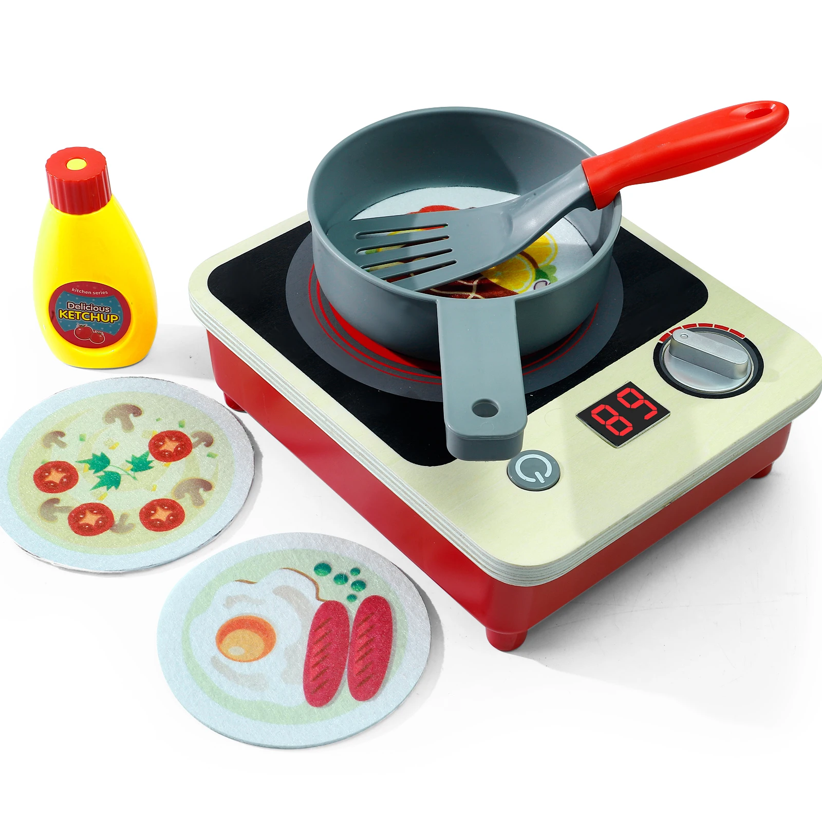 Fornello giocattolo per giochi di ruolo da cucina con luci Natale Halloween Ringraziamento Regalo di Pasqua Simulazione fornello a induzione