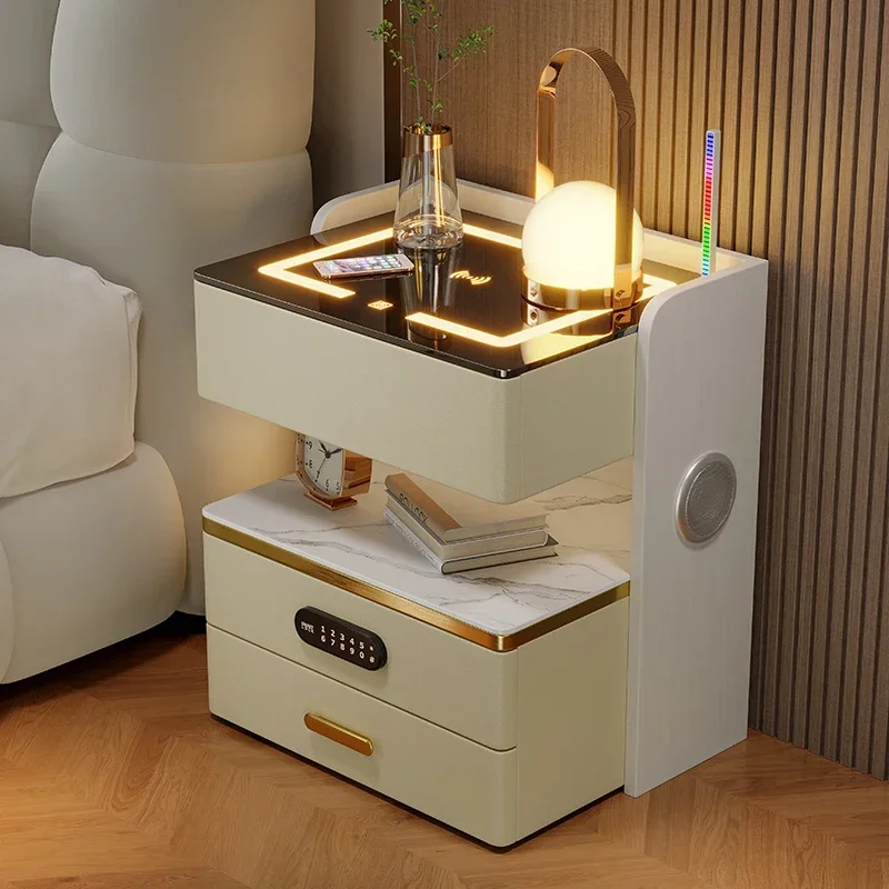 Storage Bed Side Table Coffee Bedroom Small Bedside Table Mobiles Drawers Smart Night Muebles Para El Hogar Bedroom Furniture