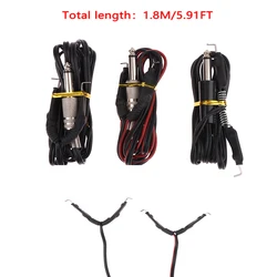 1pcs Metal Tattoo Clip Cord Hook Line Power Tattoo Cable For Tattoo Machine/Gun Foot Pedal Switch Power Supply Accessory 1.8M
