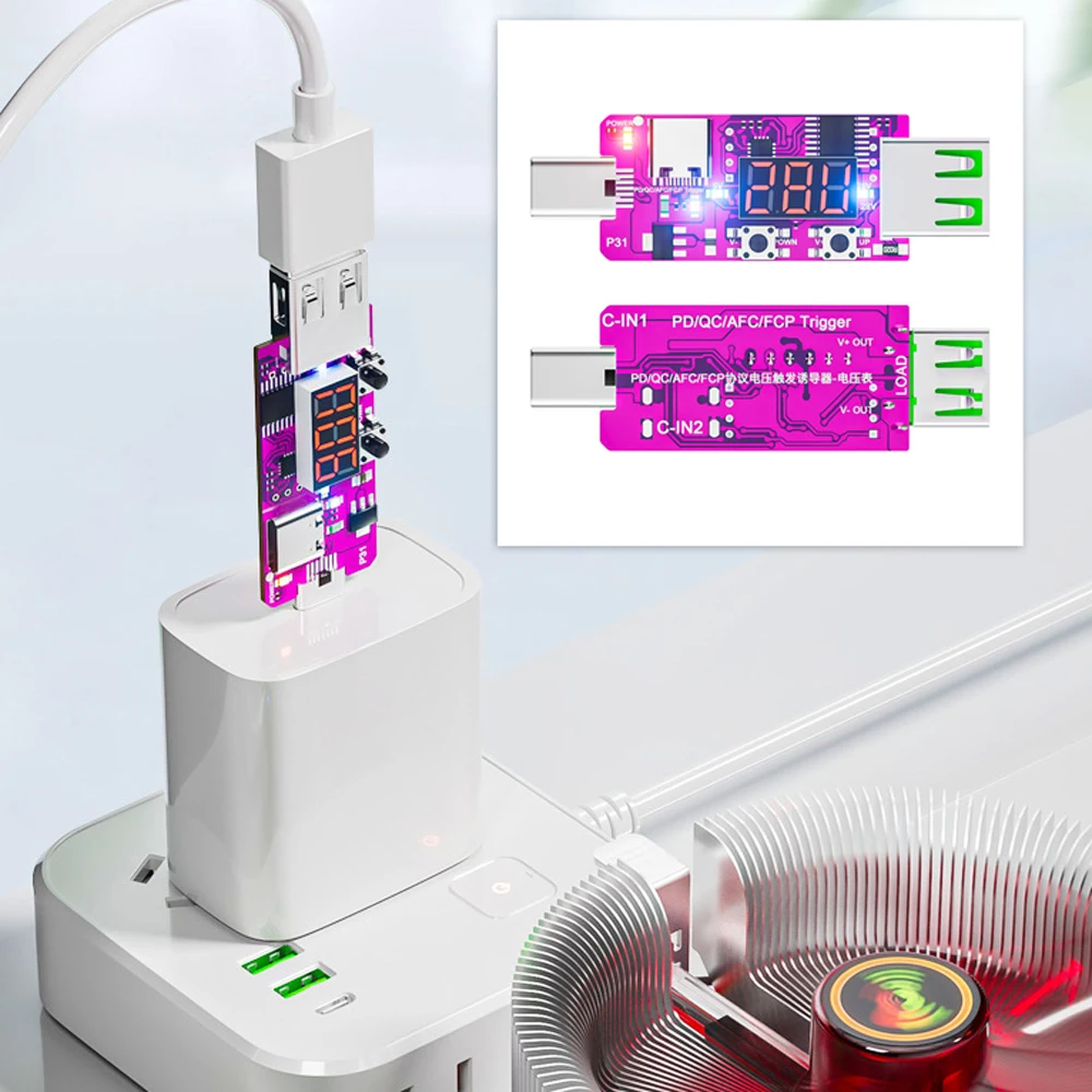 ZK50 USB PD3.1 fast charging decoy digital display voltmeter current detector automatic trigger board