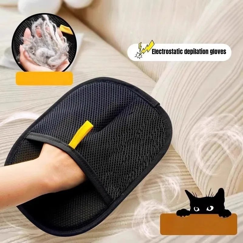 Pet Grooming Gloves Static Dedusting Brush Pet Hair Remover Brush Removing Dog Cat Hair From Sofa Carpet Clothes Tool Supplies