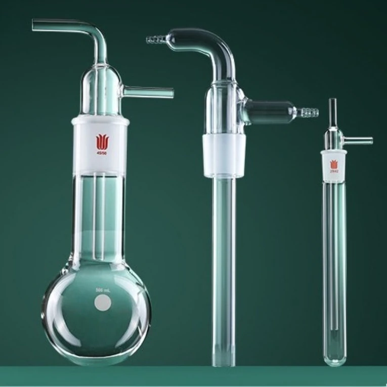 Royi Store Split Glass Cold Trap, Ball & Flange Ground Joint With Detachable Barb, Low Temperature Liquid Nitrogen Use