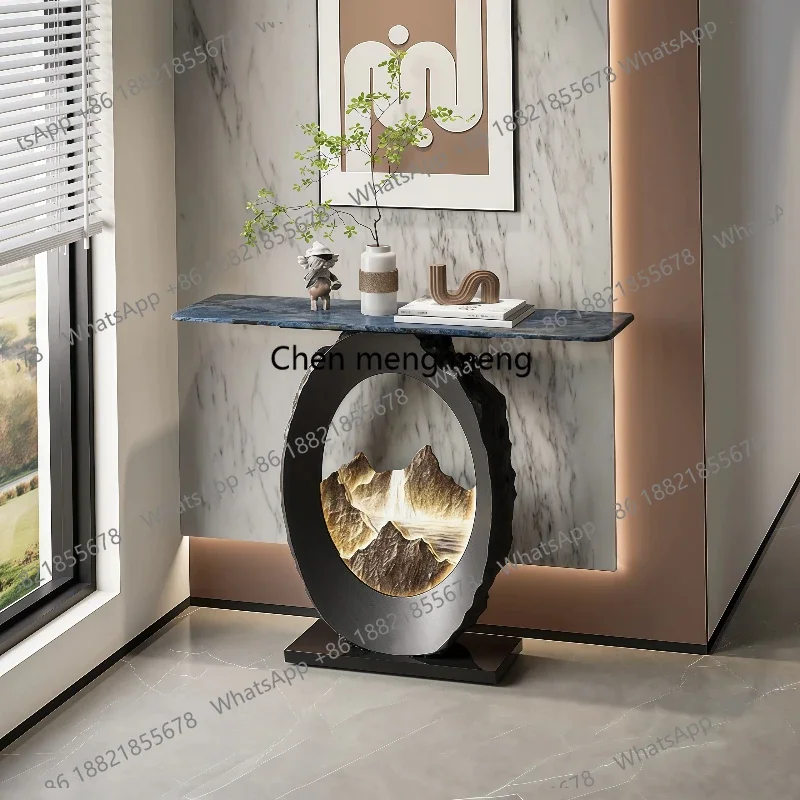 H Luminous new Chinese-style entrance table, opposite the door to the door, corridor, strip case, narrow end view platform