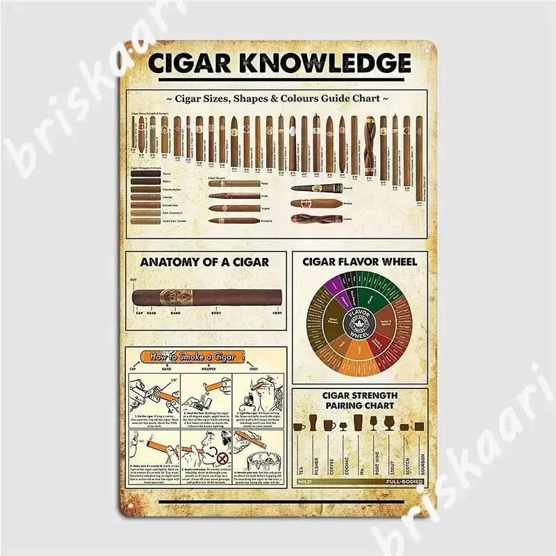 Cigar Knowledge Cigar Lover Metal Plaque Poster Plates Party Pub Personalized Tin Sign Poster