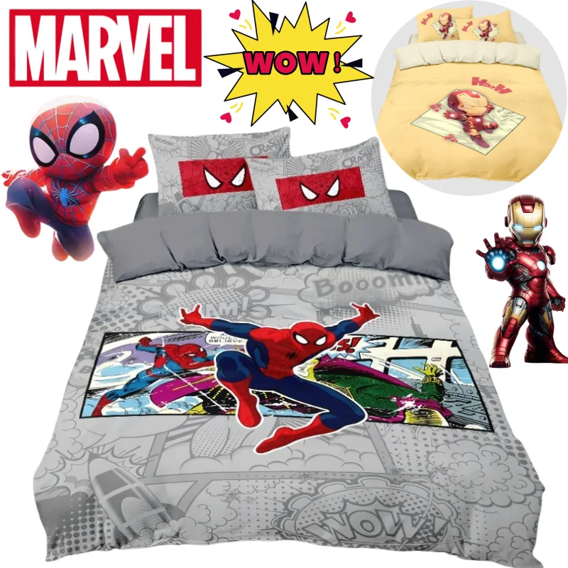 Marvel Мстители Человек-Паук Железный Человек Дэдпул Набор из 4 креативных индивидуальных студенческих износостойких домашних постельных принадлежностей с крутым принтом