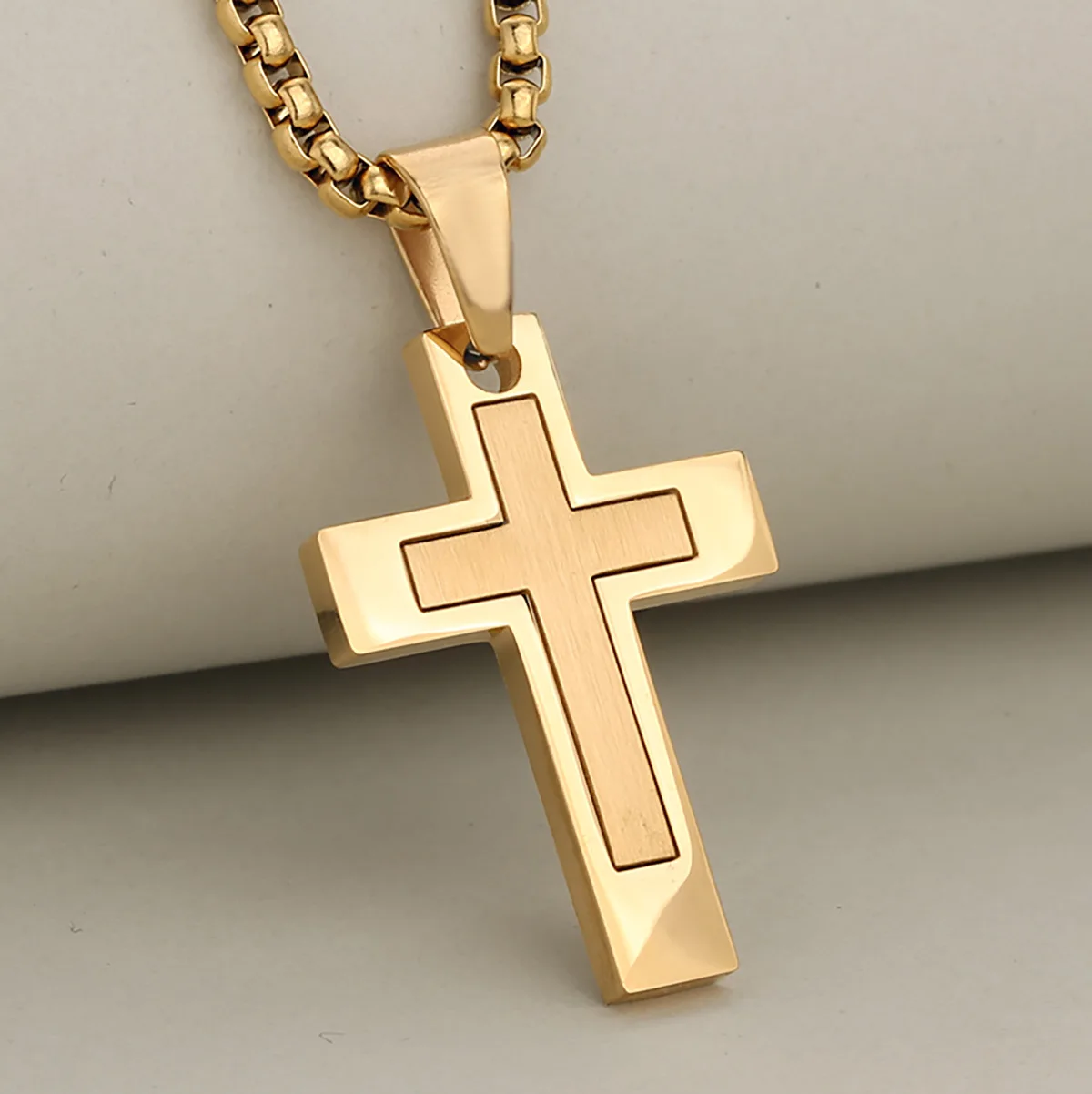 

All-Match Durable Hip-Hop Retro Stainless Steel Cross Religious Pendant Necklace for Women and Men,Exquisite Necklace