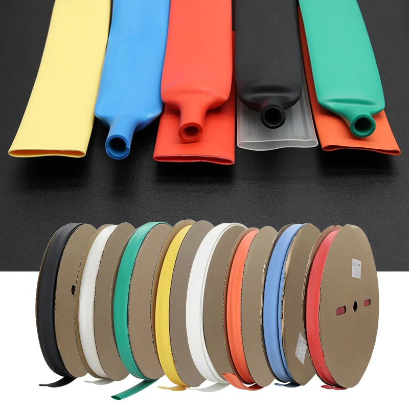 1/3/5m 3:1 Heat Shrink Tube 1.6/2.4/3.2/4.8/6.4/7.9/9.5/12.7/15.4/19.1/25.4/30/39/50mm Double Wall Glue Thermoretractile Tube