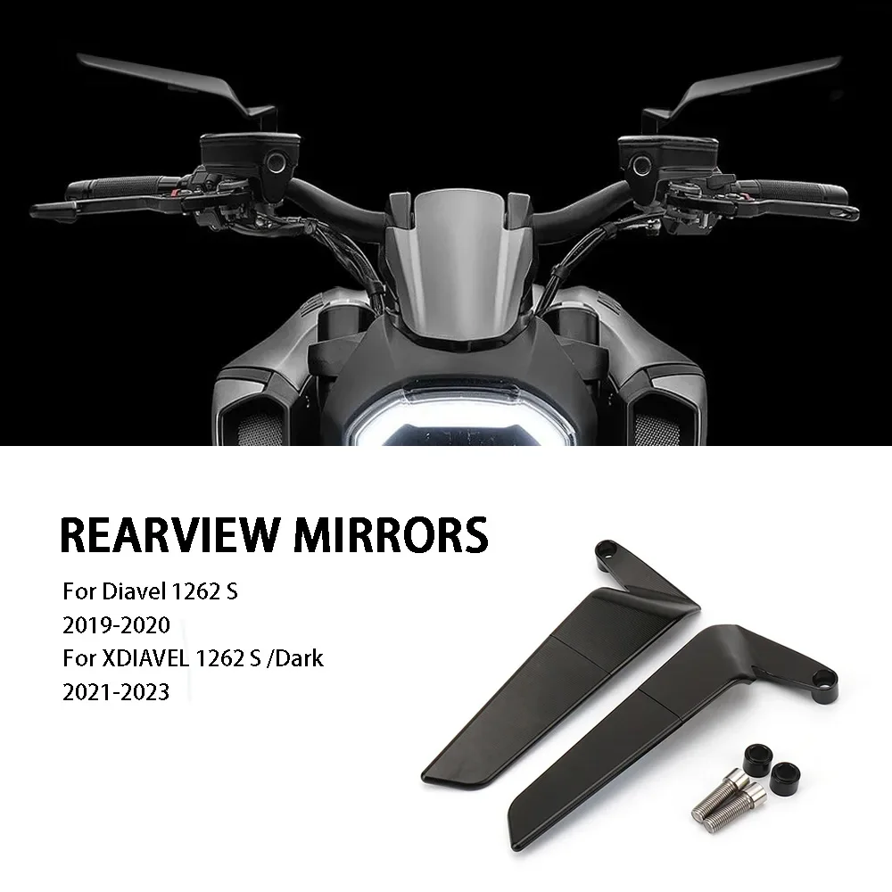 

Motorcycle Accessories Mirror Wind Wing side Rearview For Ducati XDIAVEL X Diavel 1262 S / Dark 2021-2023 DIAVEL 1260 S 2019-202