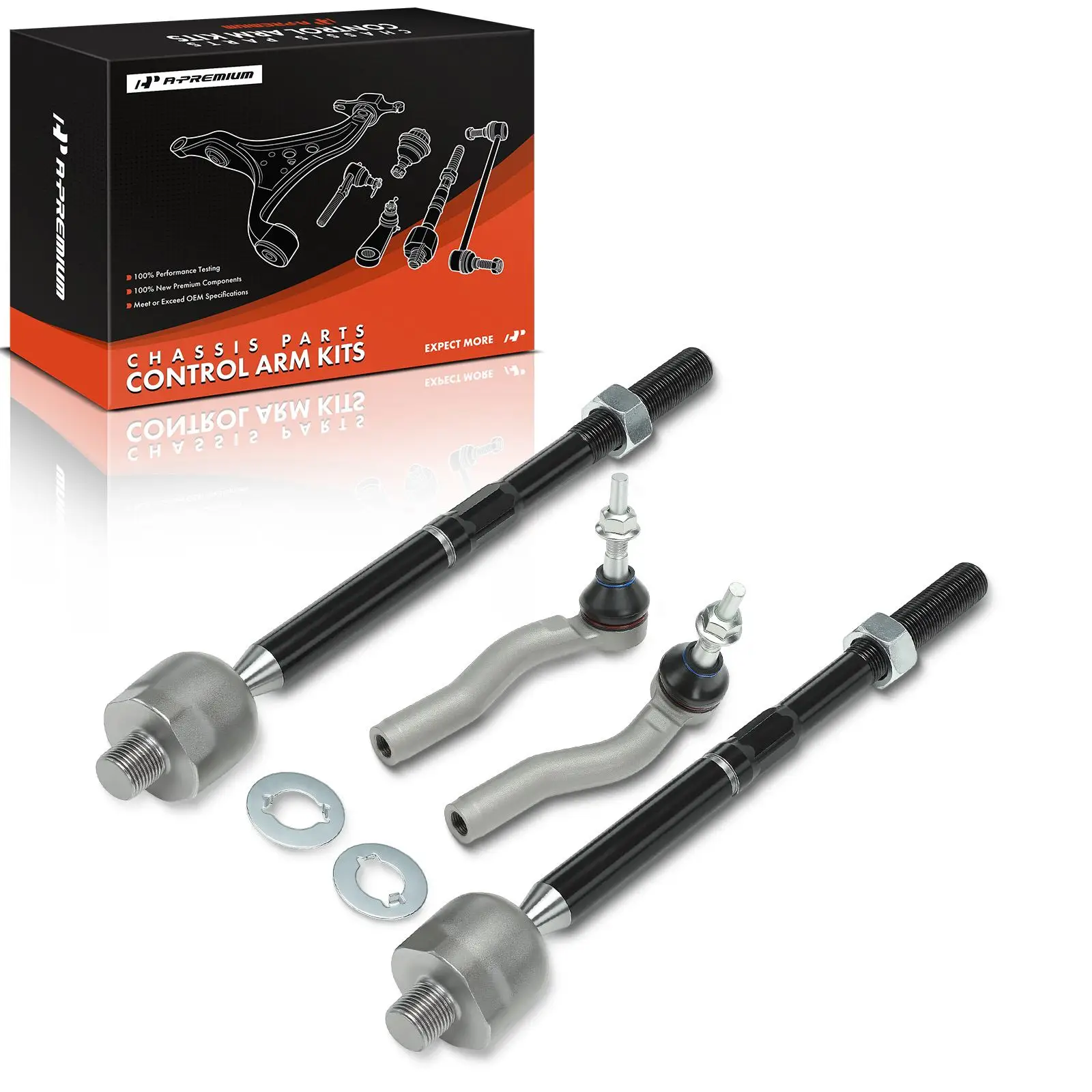 A-Premium 4x Front Outer & Inner Tie Rod End for Chevrolet Silverado 1500 2019-2023 Tahoe 2021-2023 GMC Sierra 1500 2019-2023
