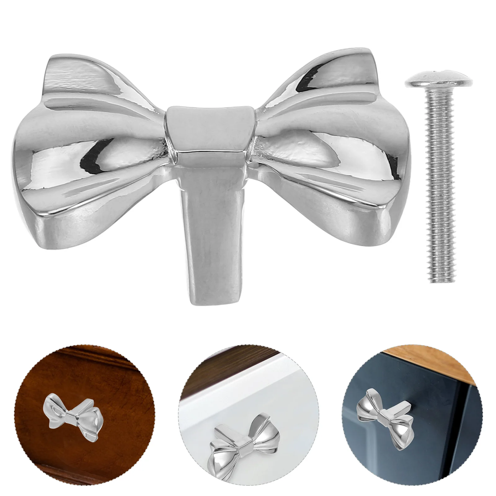 

Brass Bow Dresser Knob Handle Vintage Drawer Pull Decorative Bowknot Style Furniture Hardware Bow Shape Cabinet Pulls