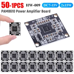 1-50PC PAM8610 Module Digital 2x15W DC7-15V Audio Power Amplifier Board Class D Dual Channel Stereo Voice Sound Amplifier Module