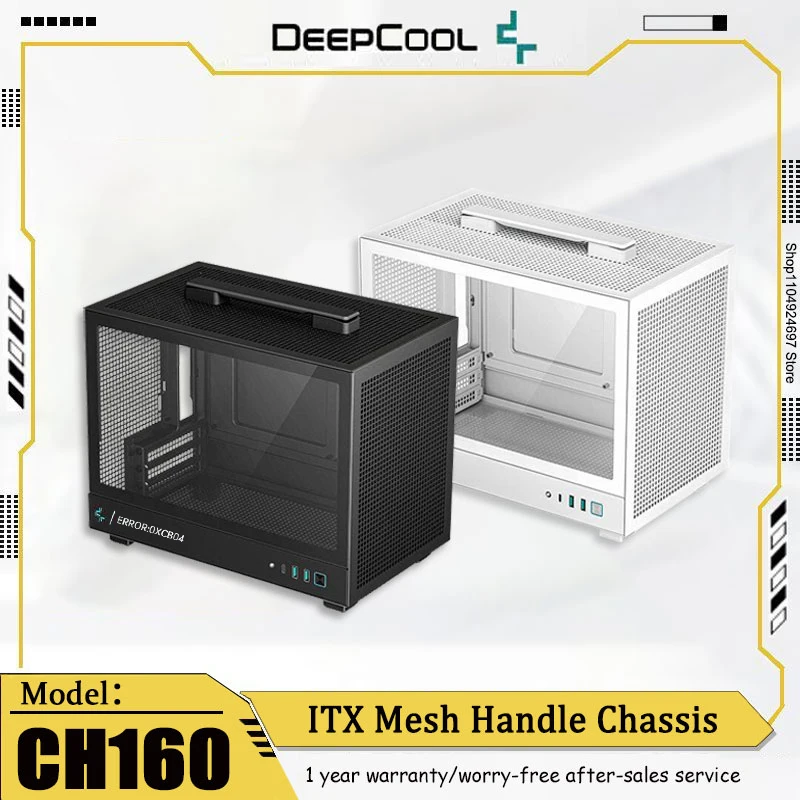 

Deepcool CH160 Mini ITX Mesh Portable Case 172mm Air Cooled 305mm Long Graphics Card SFX Power Supply Portable Office Case Black