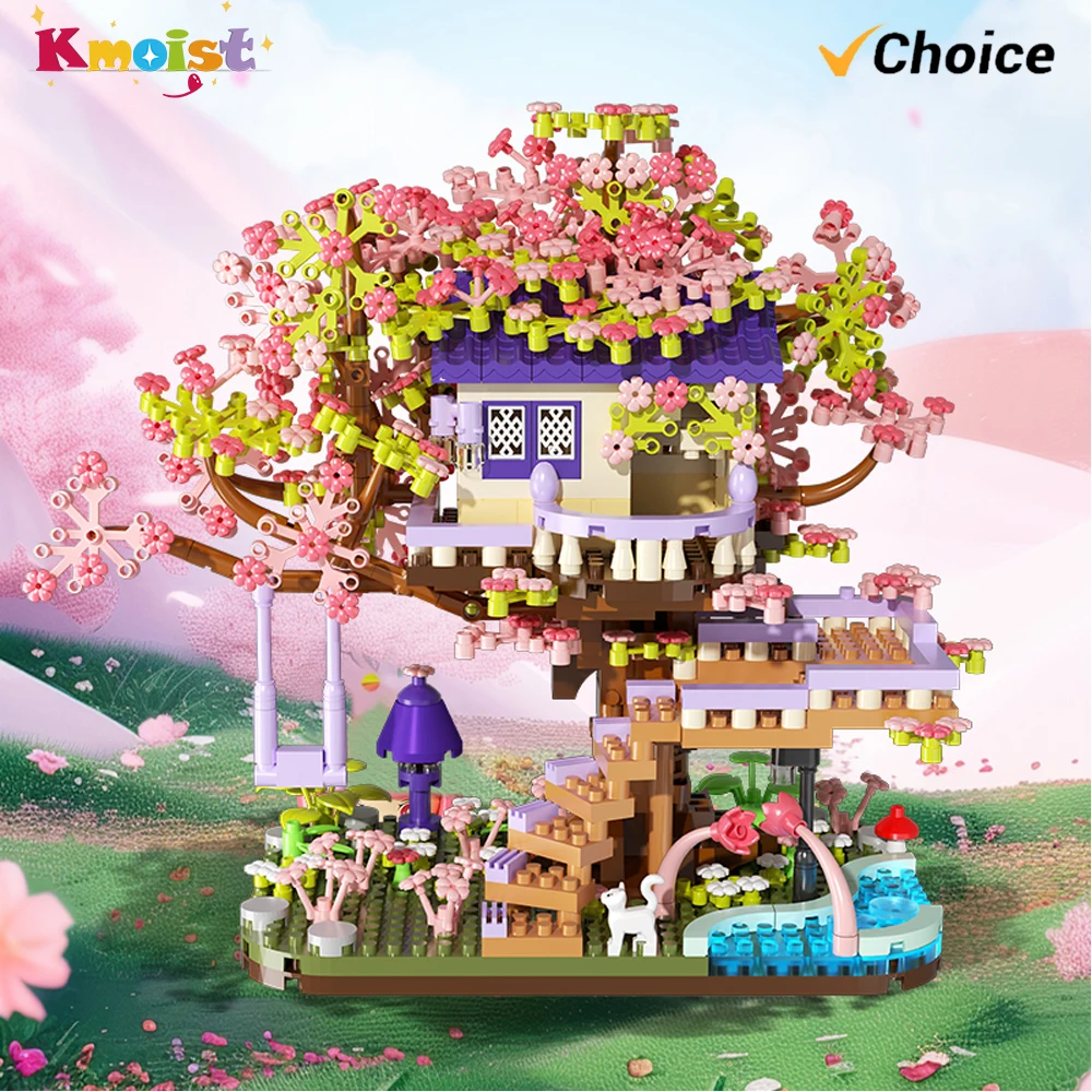 

Flower House Assembly Building Blocks Sets Micro-Particle Toys Cherry Blossom Tree Wooden House Flowers Bricks Toys for Kid Gift