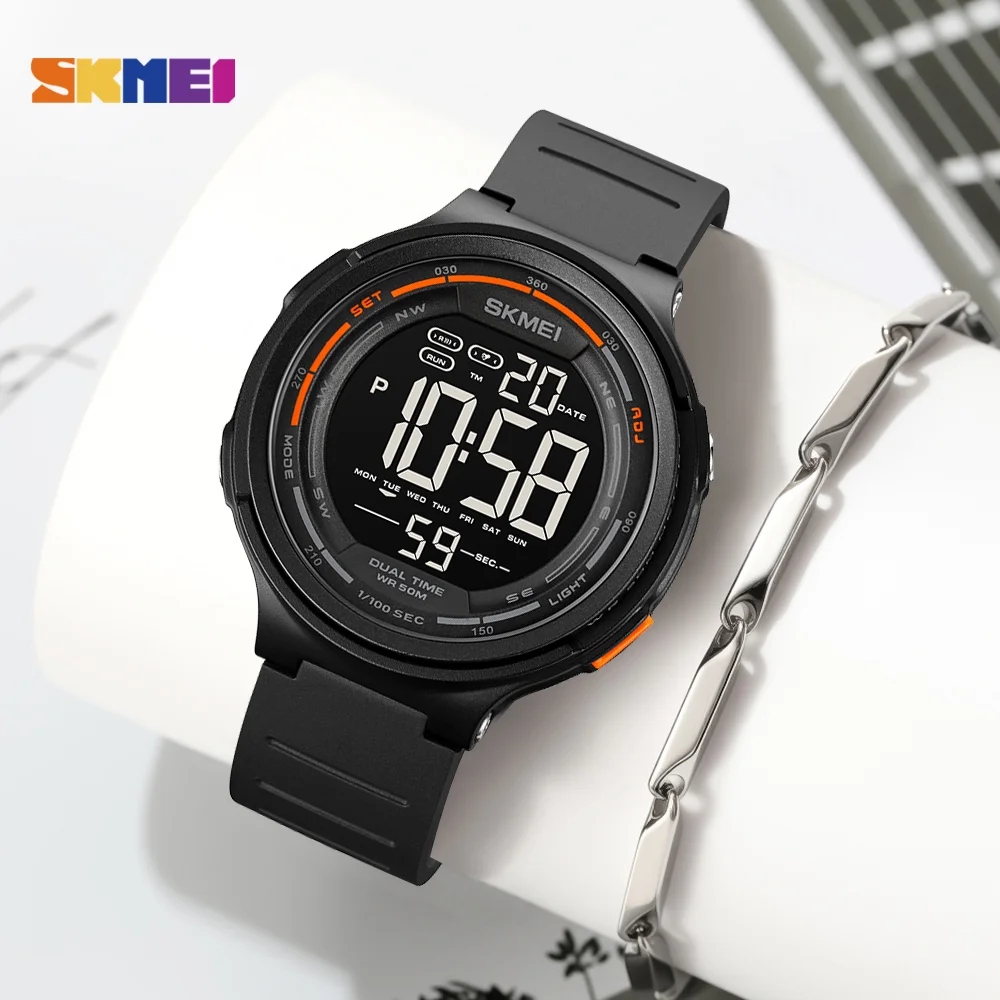 

SKMEI светодиодные цифровые часы для мужчин и женщин, спортивные часы обратного отсчета, модные камуфляжные водонепроницаемые наручные часы и браслет 5 бар