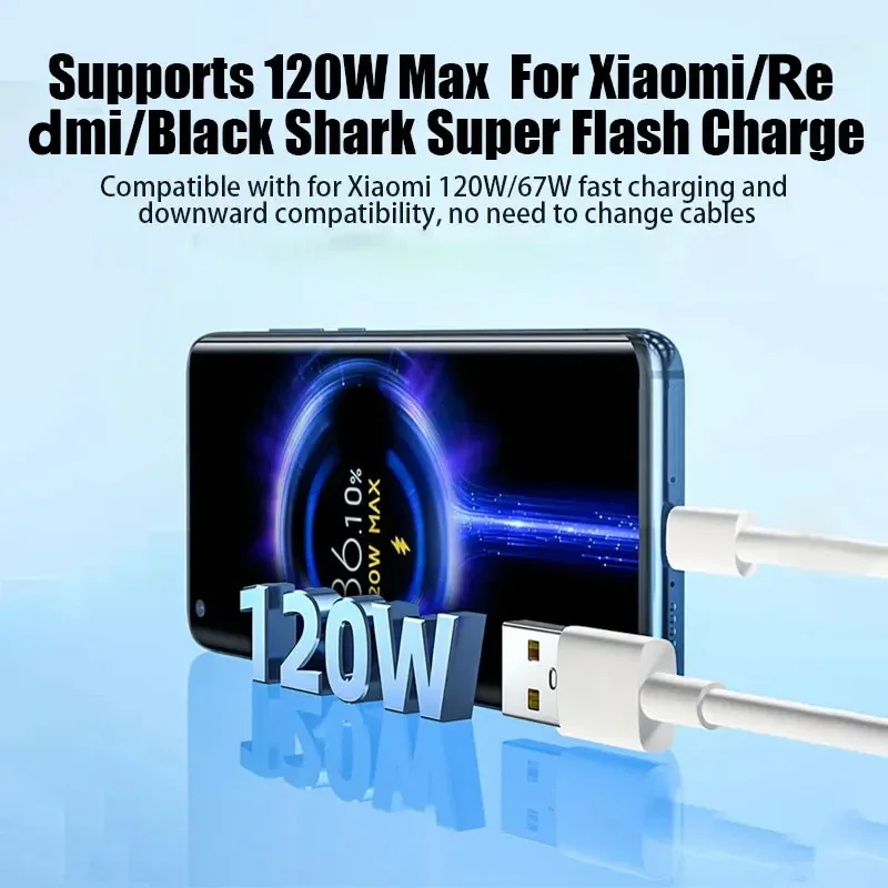 NNBILI 1/3pcs for Xiaomi 6A USB Type C Cable Charger 120W Tipo Fast Charging for Mi 13 12 11 Pro Ultra Poco X3 Redmi Note K50 40