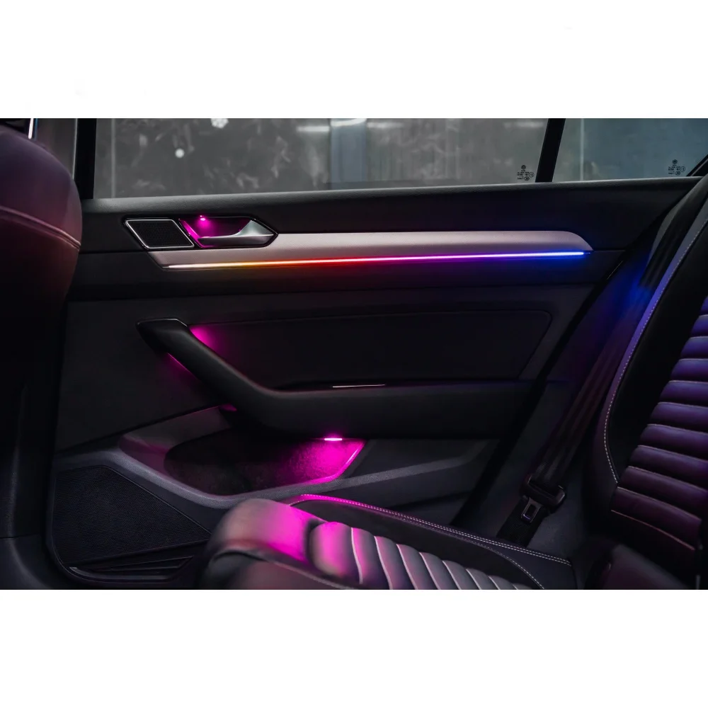 For VW Passat B8 Volkswagen Dynamic Atmosphere Light Chrome mold + Perfect instrument screen /APP control 64 color ambient light