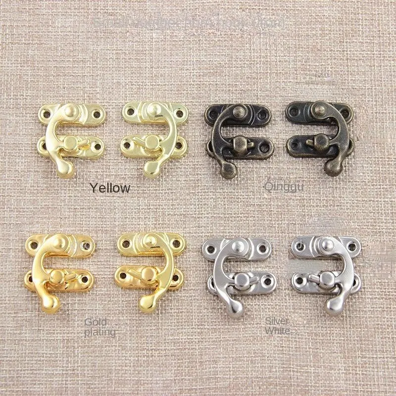 10Pcs Gold Bronze Buckle Iron Box Jewelry Wooden Box  Latch Latch Hasps Box Antique Padlocks Silver Hasps Lock Hardware