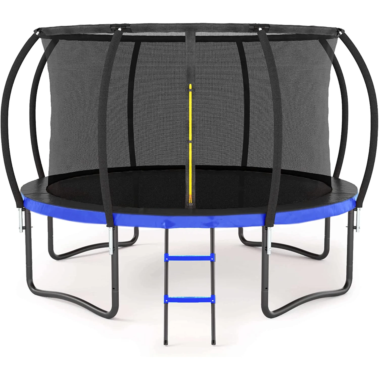 

14FT Outdoor Trampoline with Safety Enclosure, Ladder, Spring Cover Padding - Kids Black&Blue