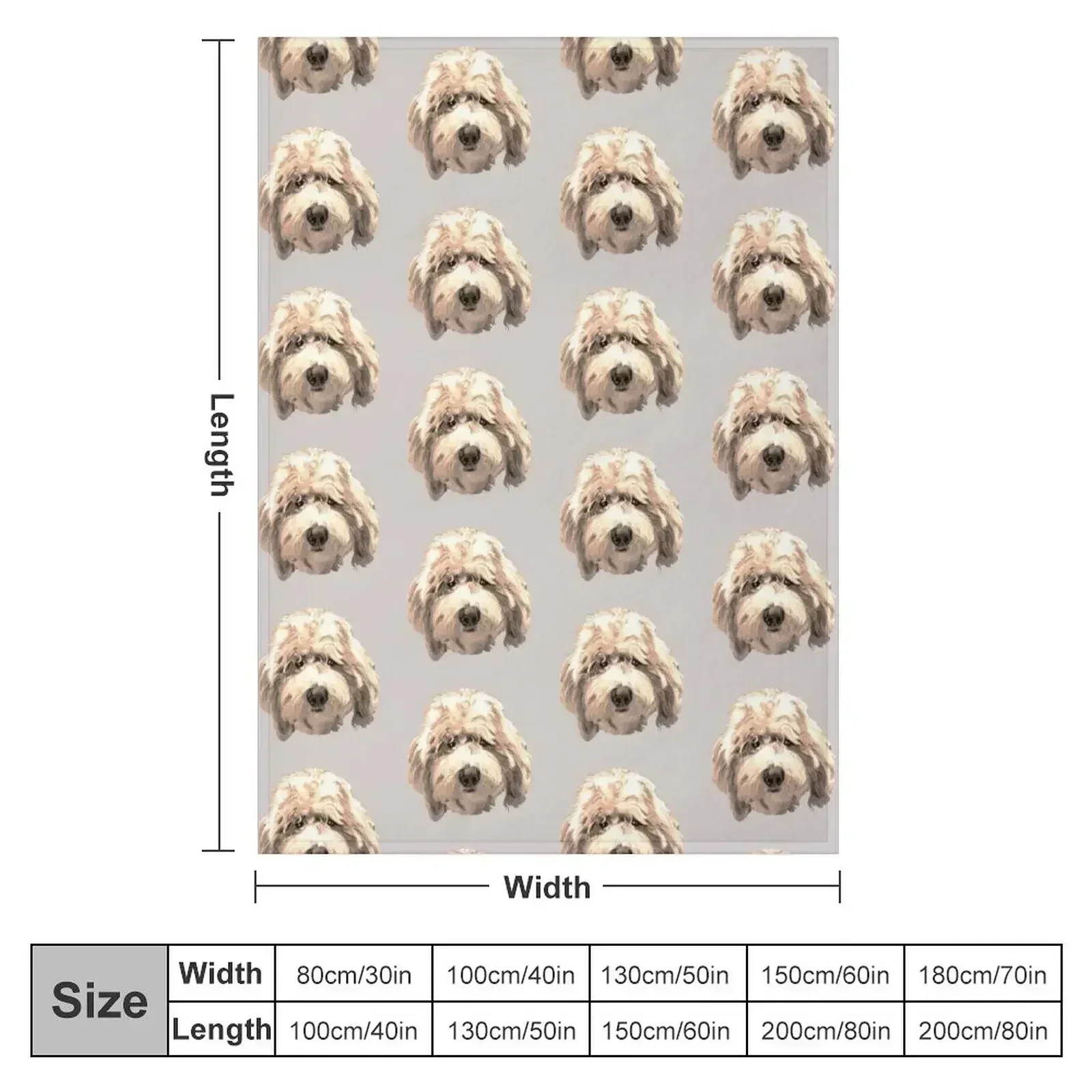 Lucky Labradoodle Face ~ Golden Throw Blanket couch cozy soft plush fuzzy picnic outdoor blanket