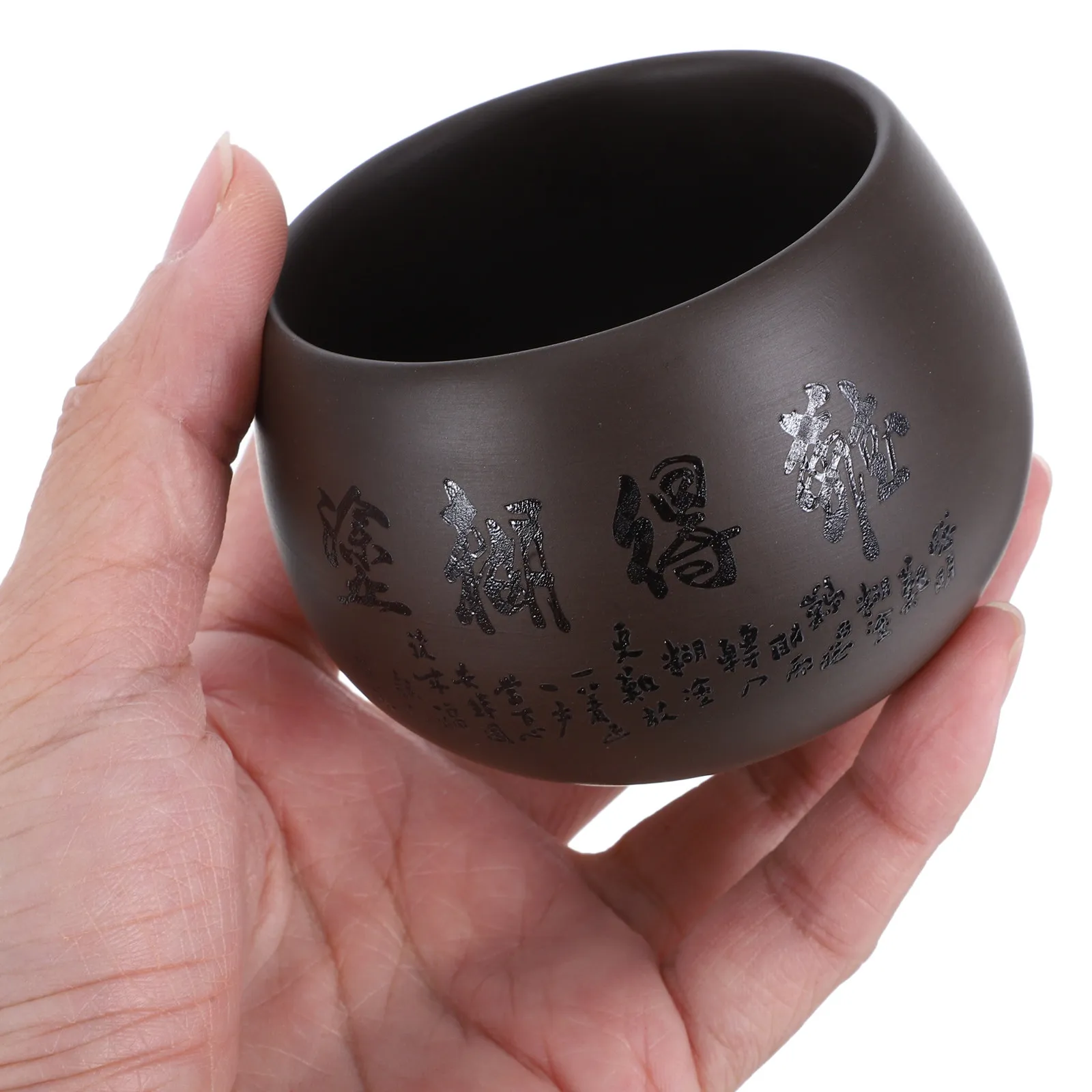 Purple Clay Ceramic Chinese Tea Cup Large Size Heat Retention Traditional Gongfu Tea Drinking Cup Terracotta Cups