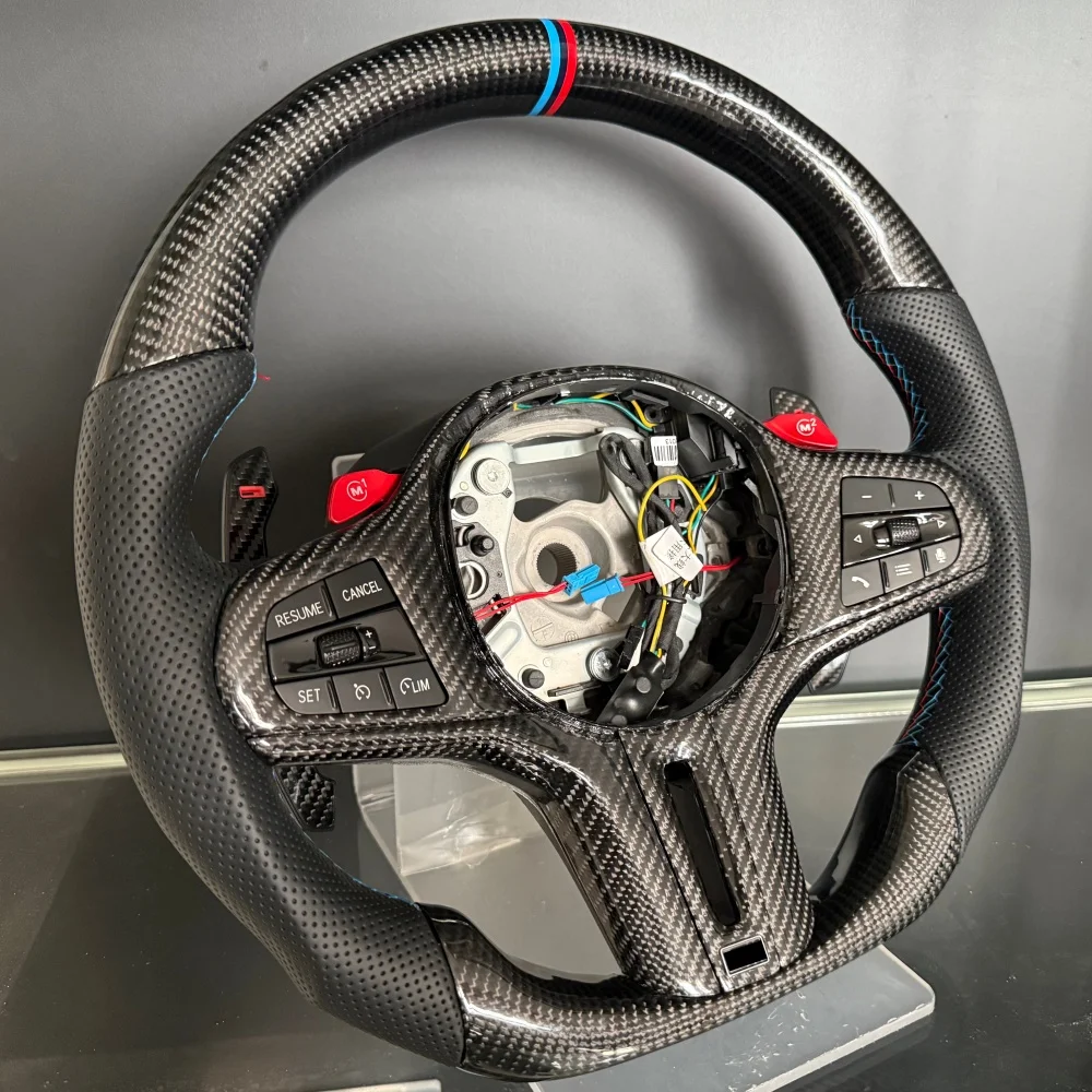 

M Black Carbon Fiber Steering Wheel For BMW F01 F02 F03 F04 F06 F07 F10 F11 F12 F13 F18 F30 F36 1 3 5 6 7 Series
