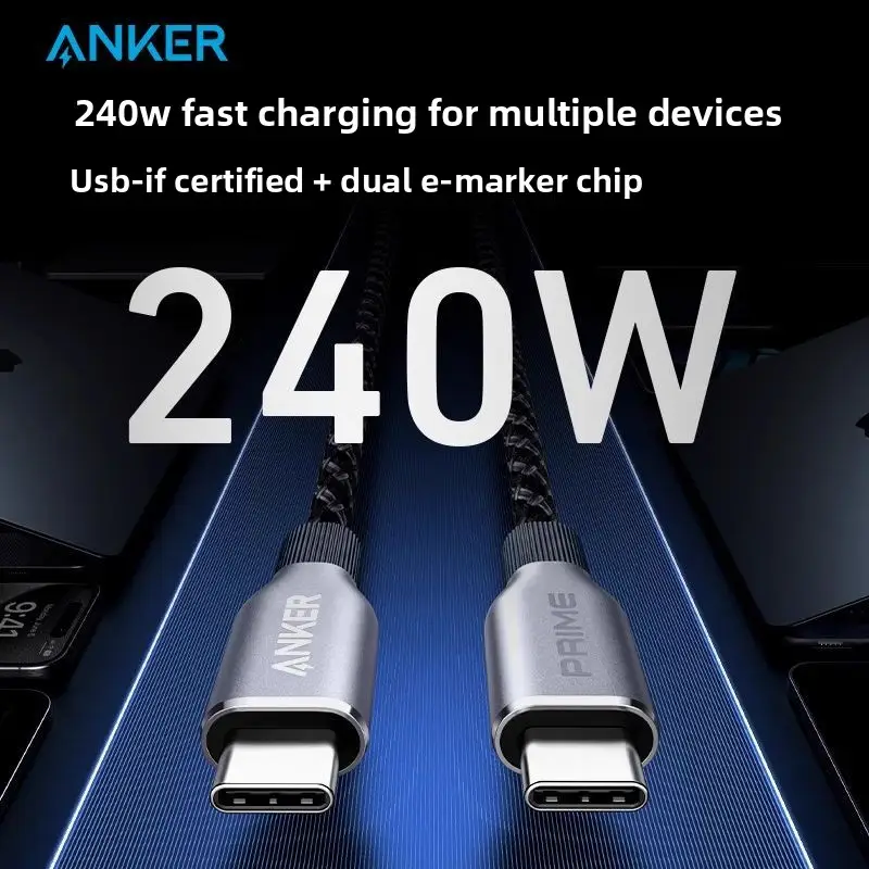 كابل بيانات ANKER Prime PD240W ثنائي Typec مناسب لشحن سريع لأجهزة Apple 16 Mobile وMacBook - 4